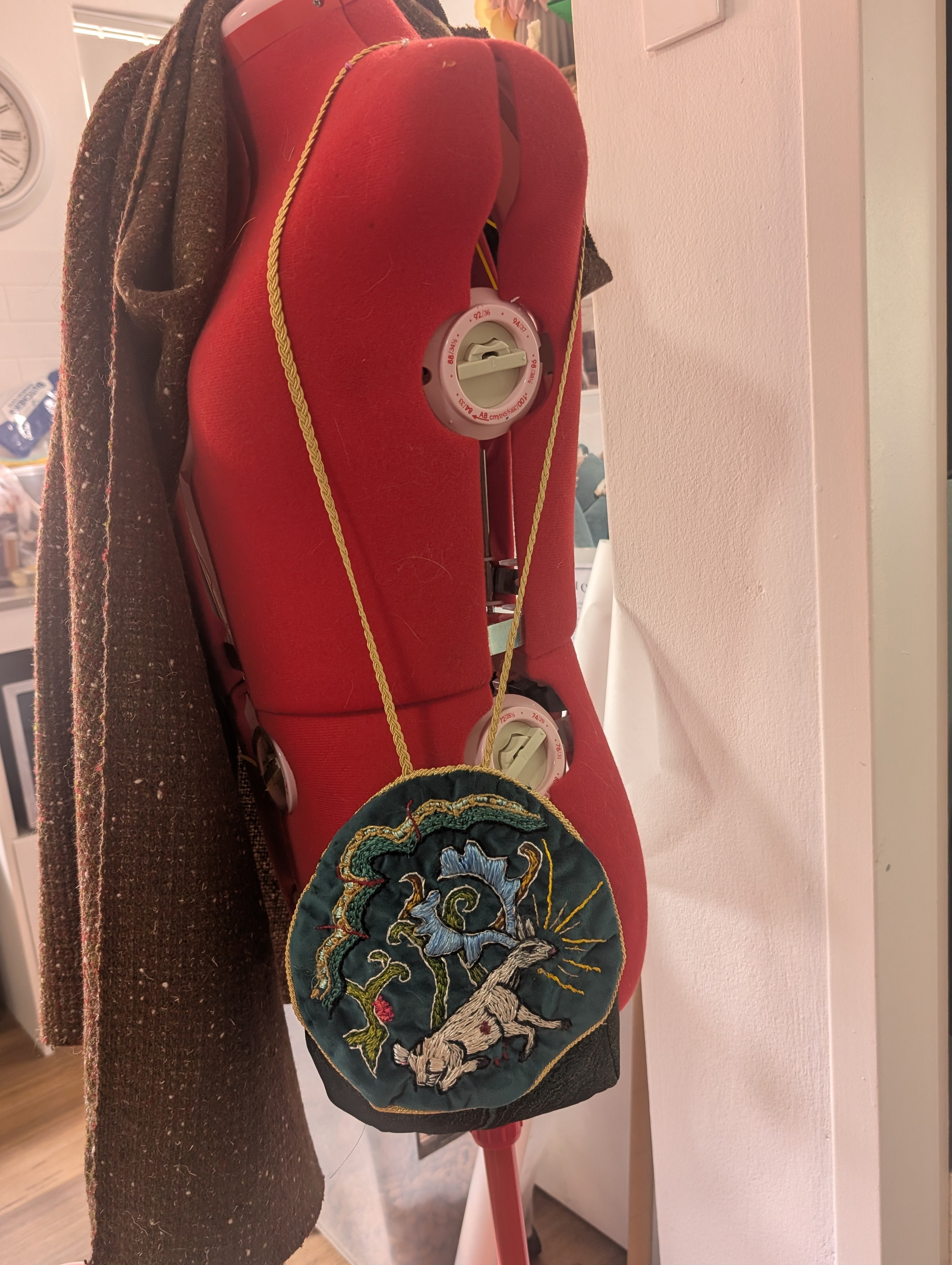 Hand Embroidered Bleeding Stag Bag