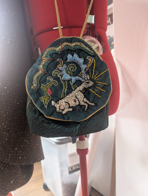 Hand Embroidered Bleeding Stag Bag