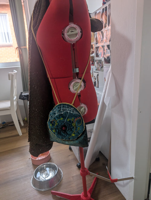 Hand Embroidered Spider Bag
