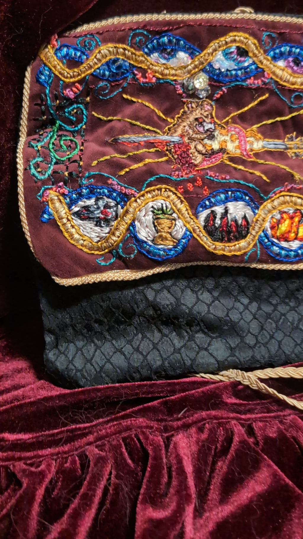 Four Fates Embroidered Bag