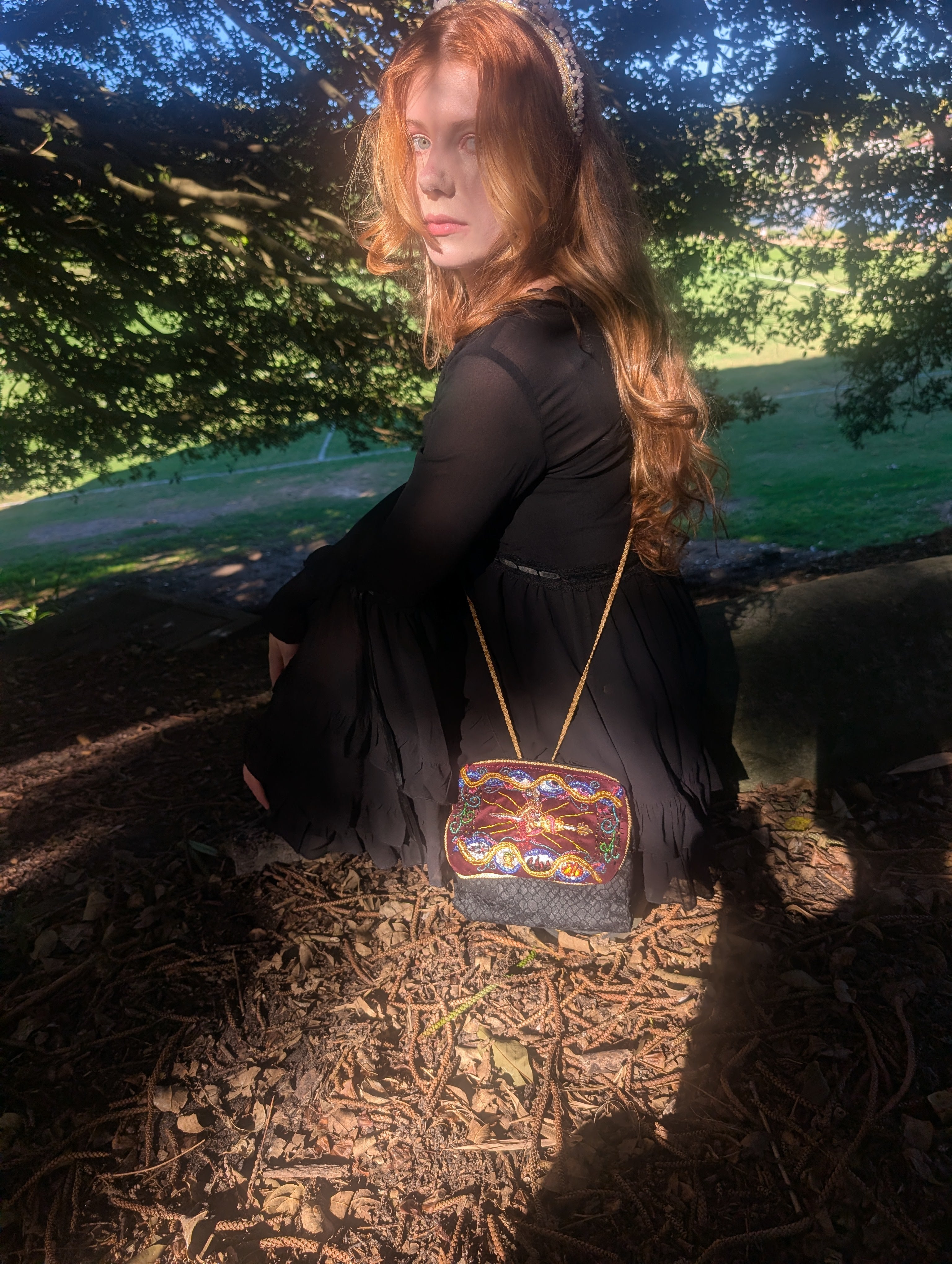 Four Fates Embroidered Bag