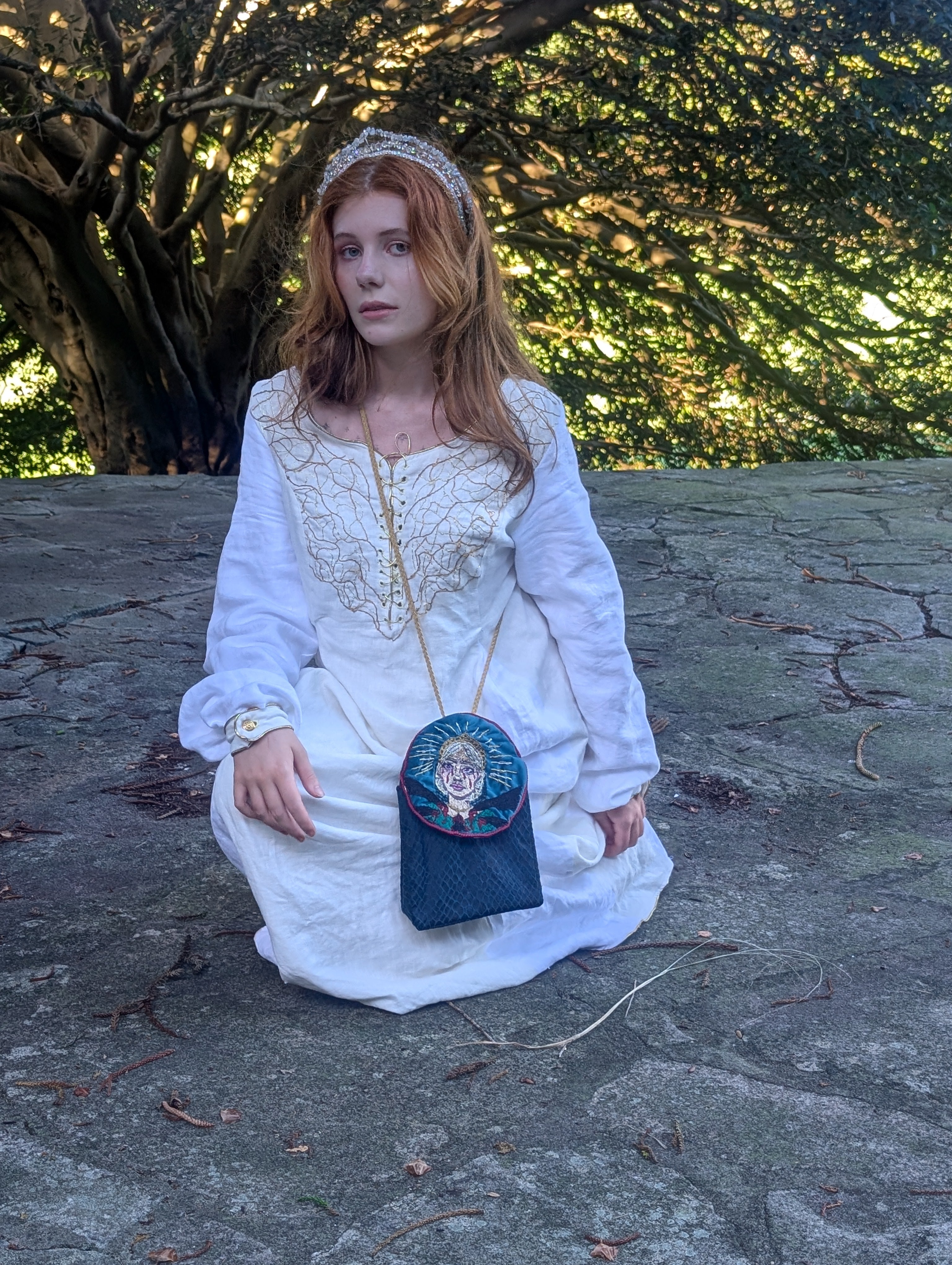 "Helaena" - Custom Hand Embroidered Linen Chemise - Made to Order