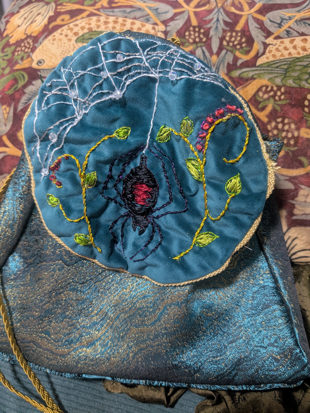 Hand Embroidered Spider Bag