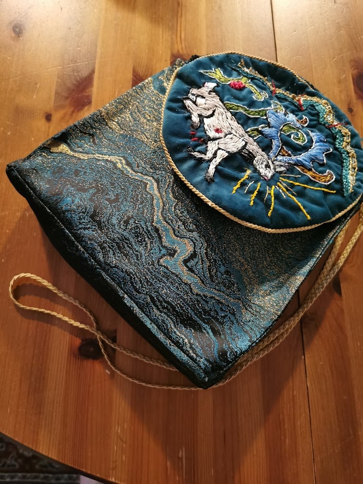 Hand Embroidered Bleeding Stag Bag