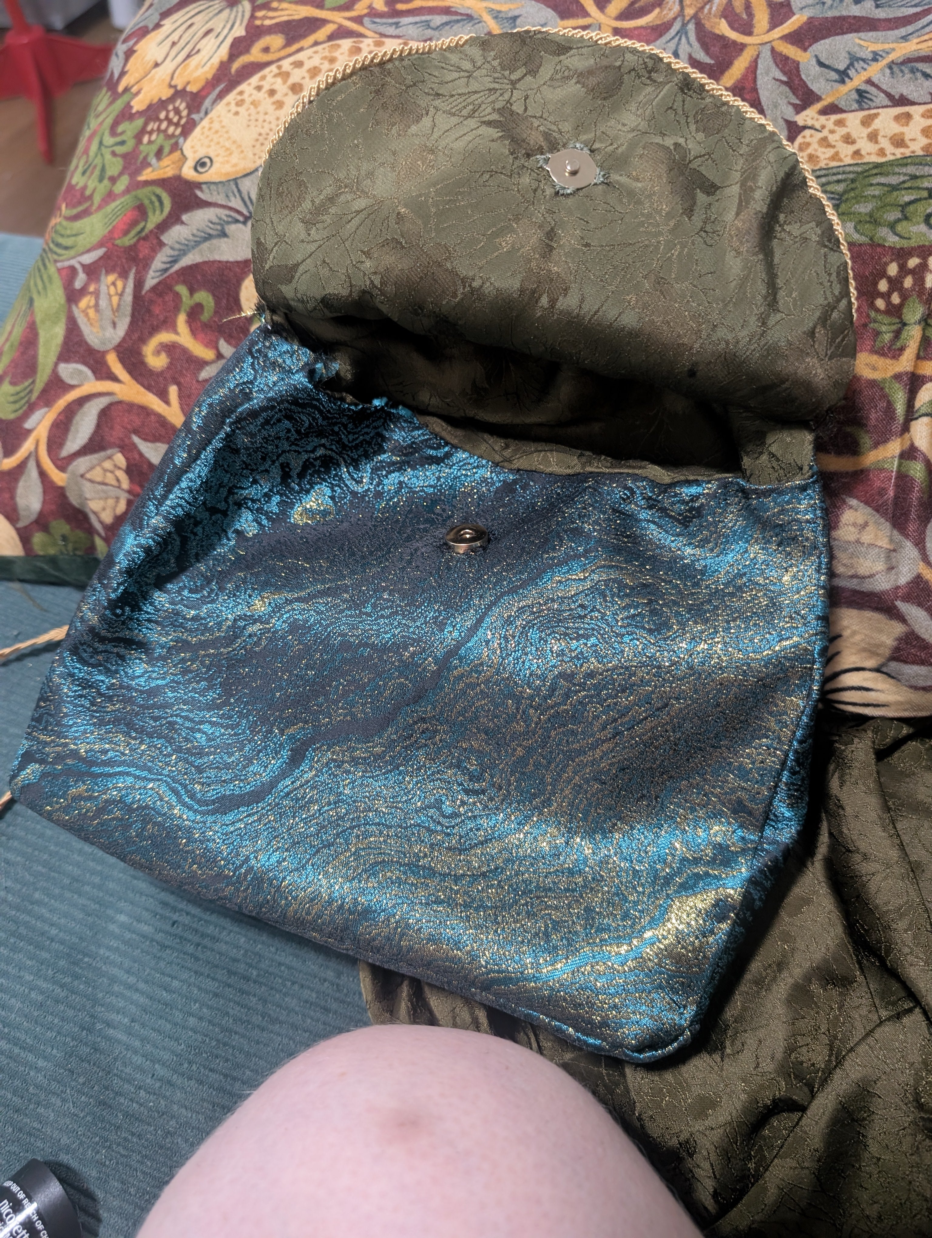 Mulberry Silk Lined Embroidered Botanical Bag