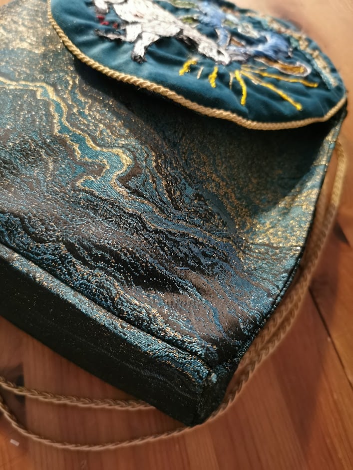 Hand Embroidered Bleeding Stag Bag