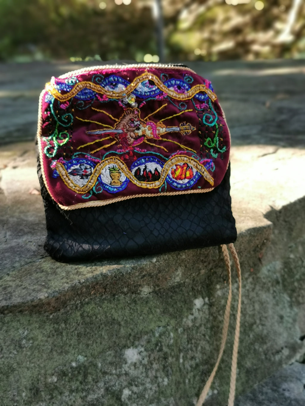 Four Fates Embroidered Bag