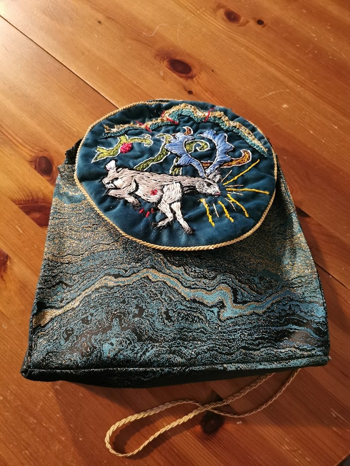 Hand Embroidered Bleeding Stag Bag